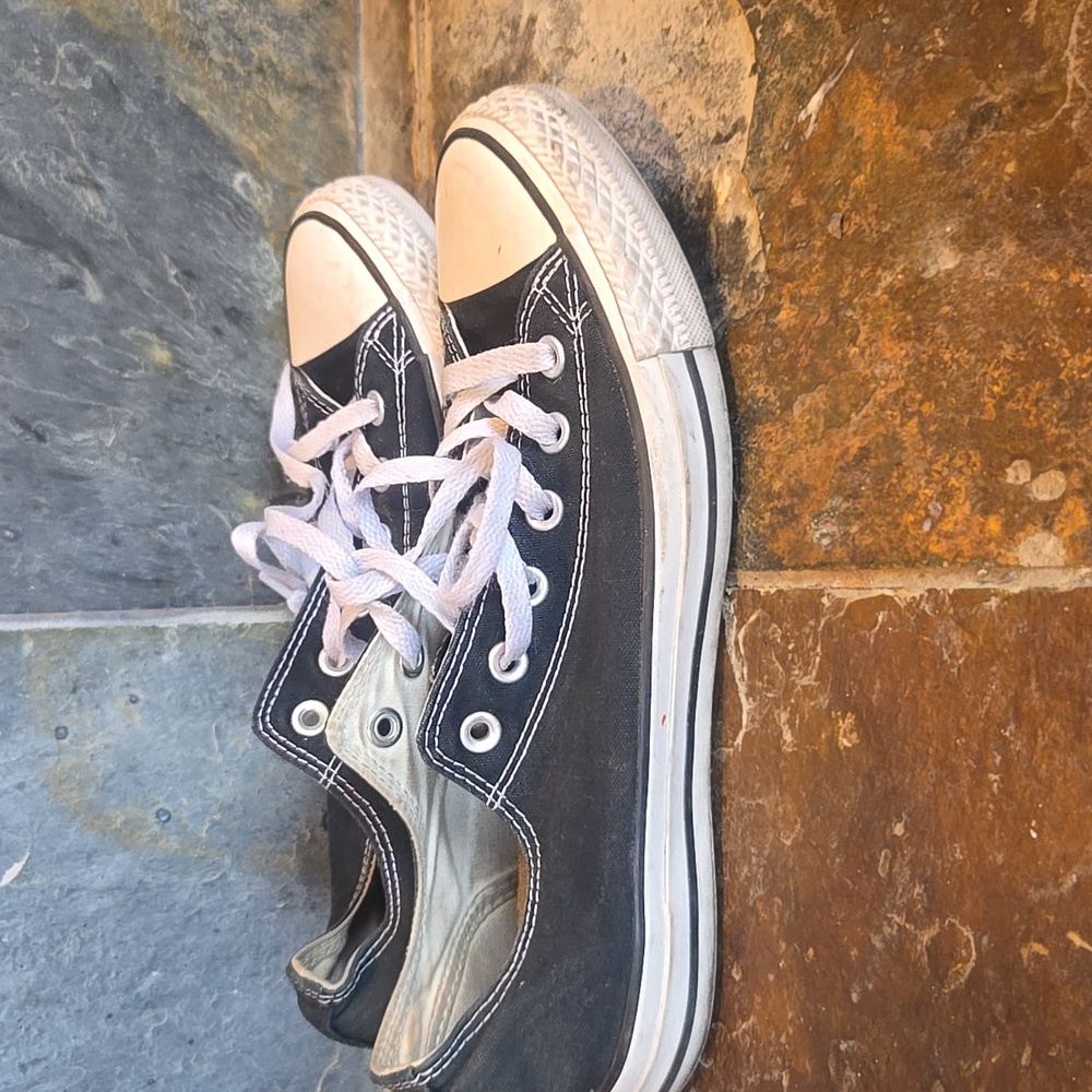 Converse Black Canvas Sneakers with White Laces